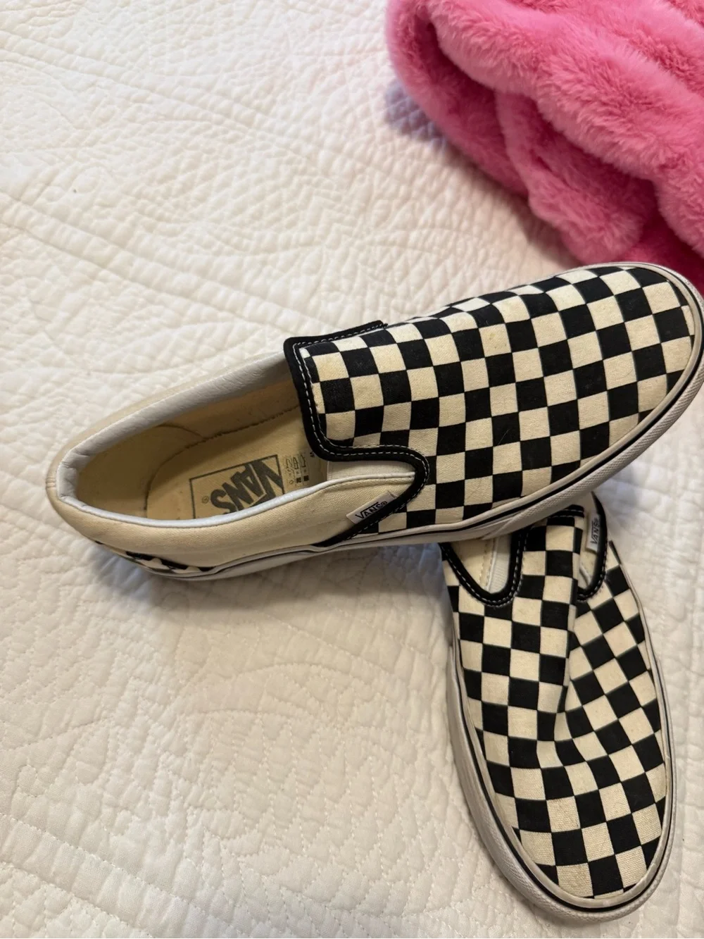 Platform Vans women’s Classic Slip-On Checkerboard Shoes size 10